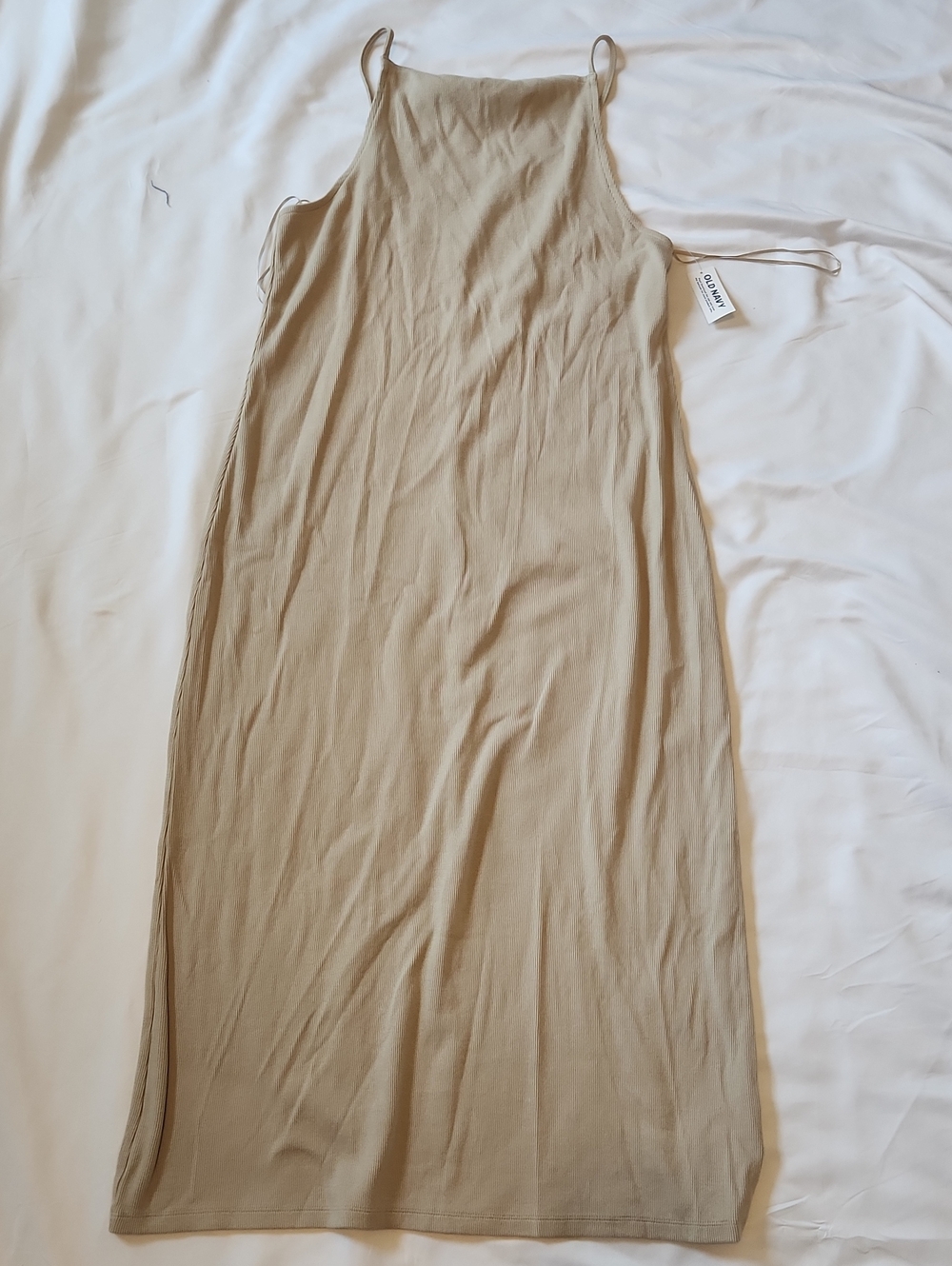 Old Navy Beige Halter-Style Maxi Slip Dress